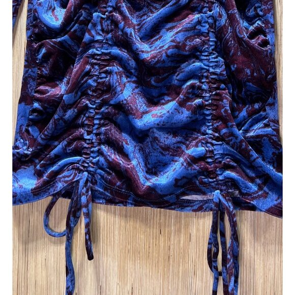 Wild Fable - Women's Long Sleeve Ruched Velvet Bodycon Dress - Blue - Small - Picture 15 of 16